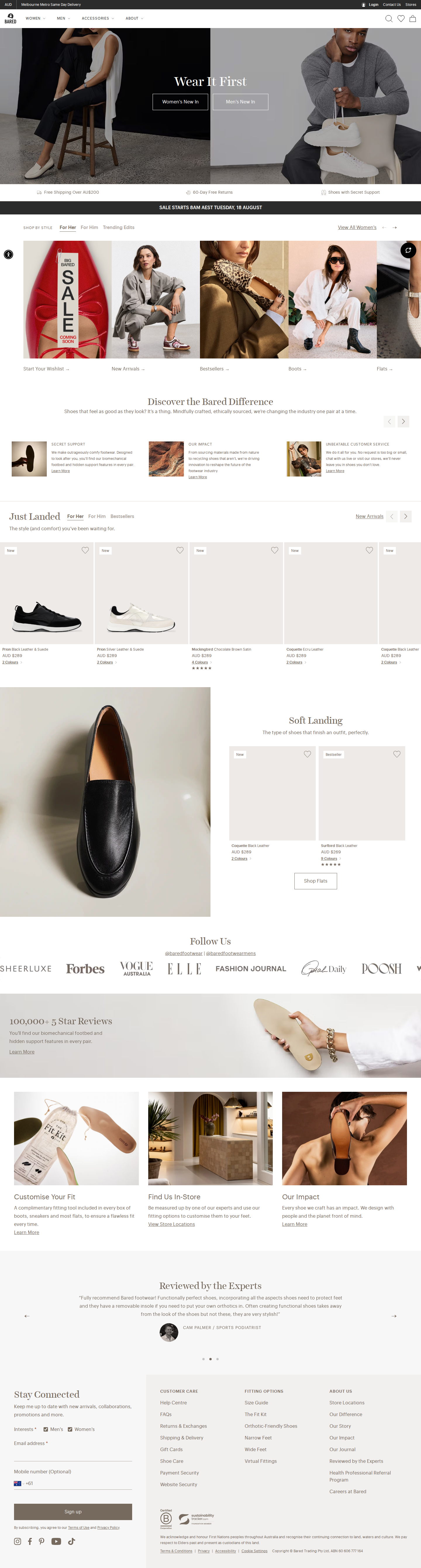 Bared homepage, captured 16 August 2026
